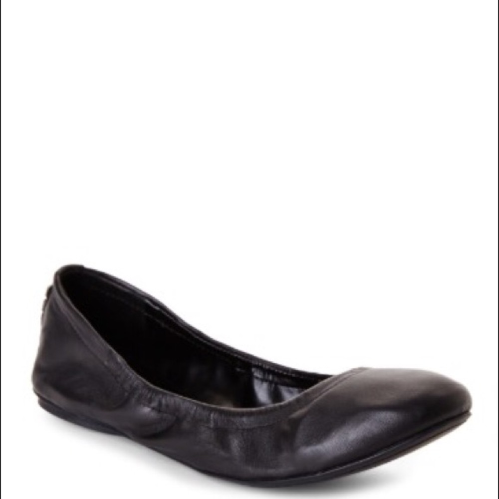 BCBG black leather flats!